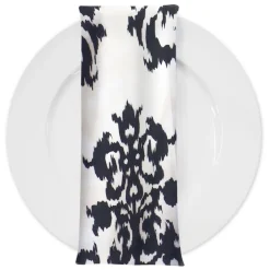 Newport Print (Dupioni) Table Napkin in Black