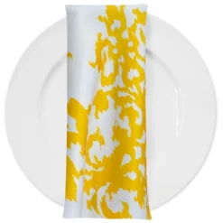 Newport Print (Dupioni) Table Napkin in Yellow