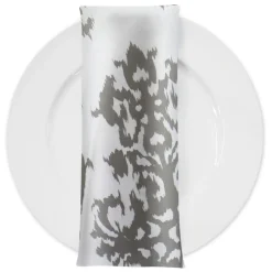 Newport Print (Dupioni) Table Napkin in Silver