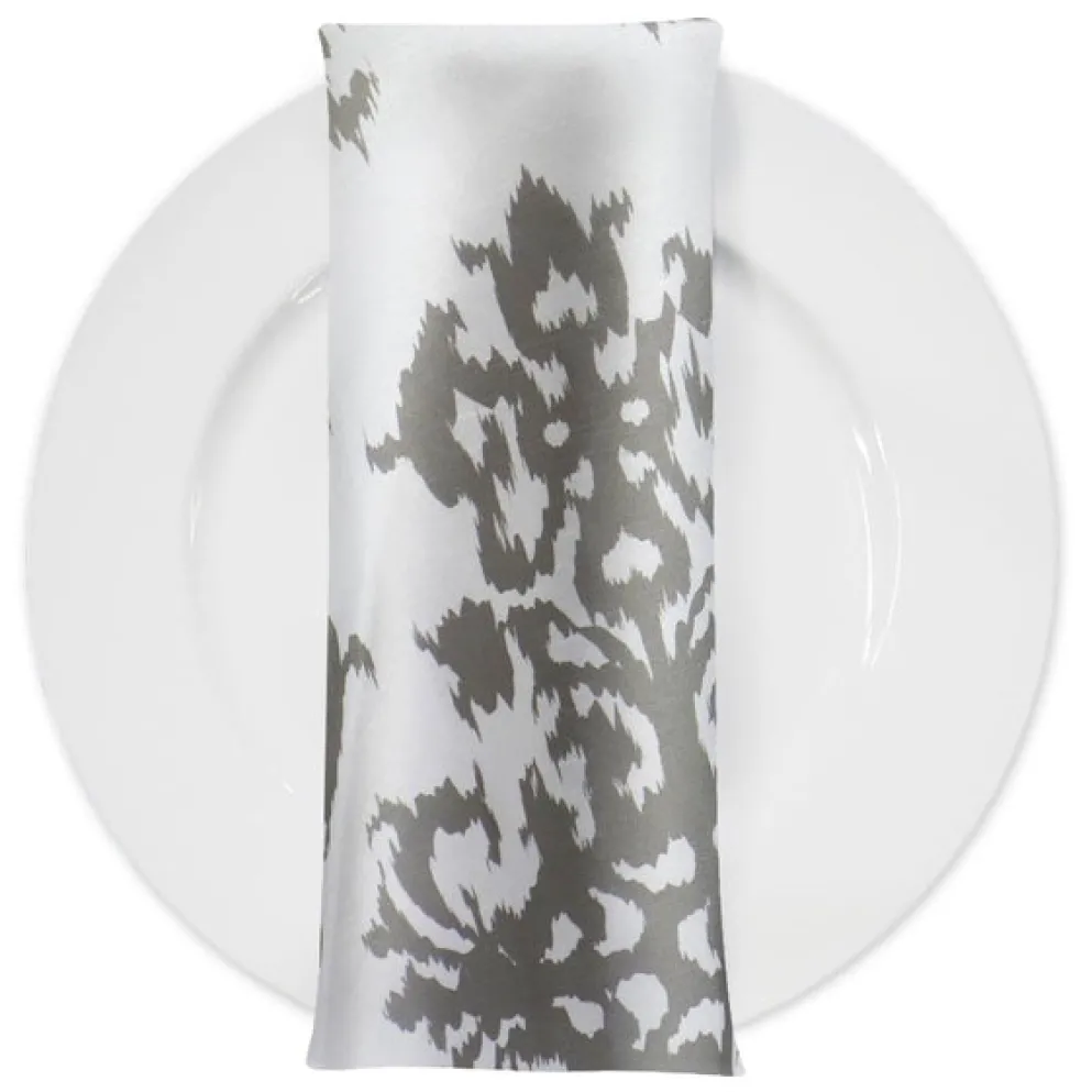 Newport Print (Dupioni) Table Napkin in Silver