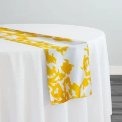 Newport Print (Dupioni) Table Runner in Yellow