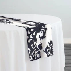 Newport Print (Dupioni) Table Runner in Black
