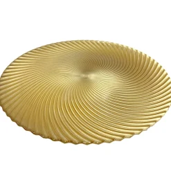 Omni Swirl - Glass Charger Plate in Gold (Item # 0347)