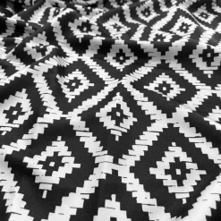 Onyx (Poly Print) Table Linen in Black / White