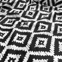 Onyx (Poly Print) Table Linen in Black / White