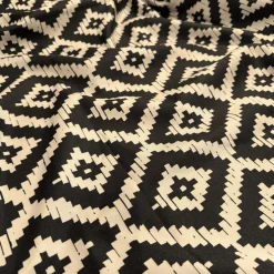 Onyx (Poly Print) Table Linen in Black / Taupe