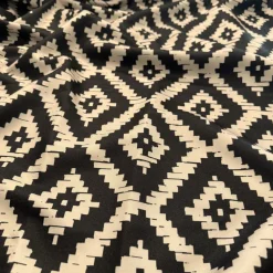 Onyx (Poly Print) Table Linen in Black / Taupe