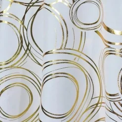 Orbit (Metallic Print) Table Runner in White and Gold