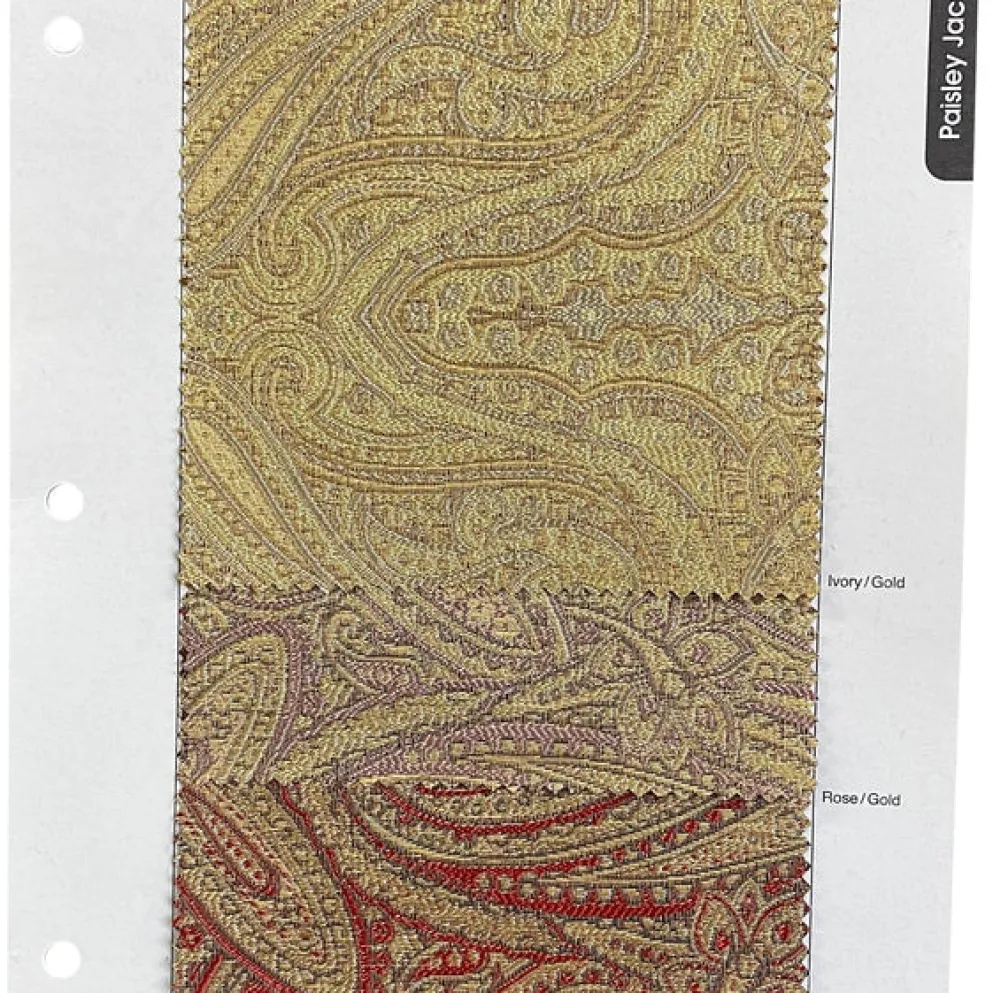 Paisley Jacquard Table Linen in Rose/Gold