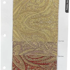Paisley Jacquard Table Linen in Red and Gold