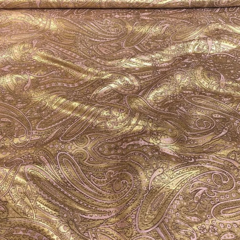 Paisley Jacquard Table Runner in Rose Gold