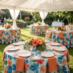 Palm Paradise (Slub Print) Table Linen