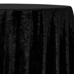 Panne (Crush) Velvet Table Linen in Black