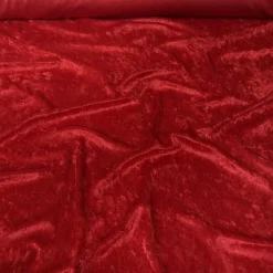 Panne (Crush) Velvet Table Linen in Red
