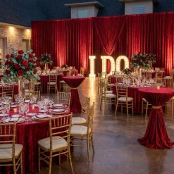 Panne (Crush) Velvet Table Linen in Red