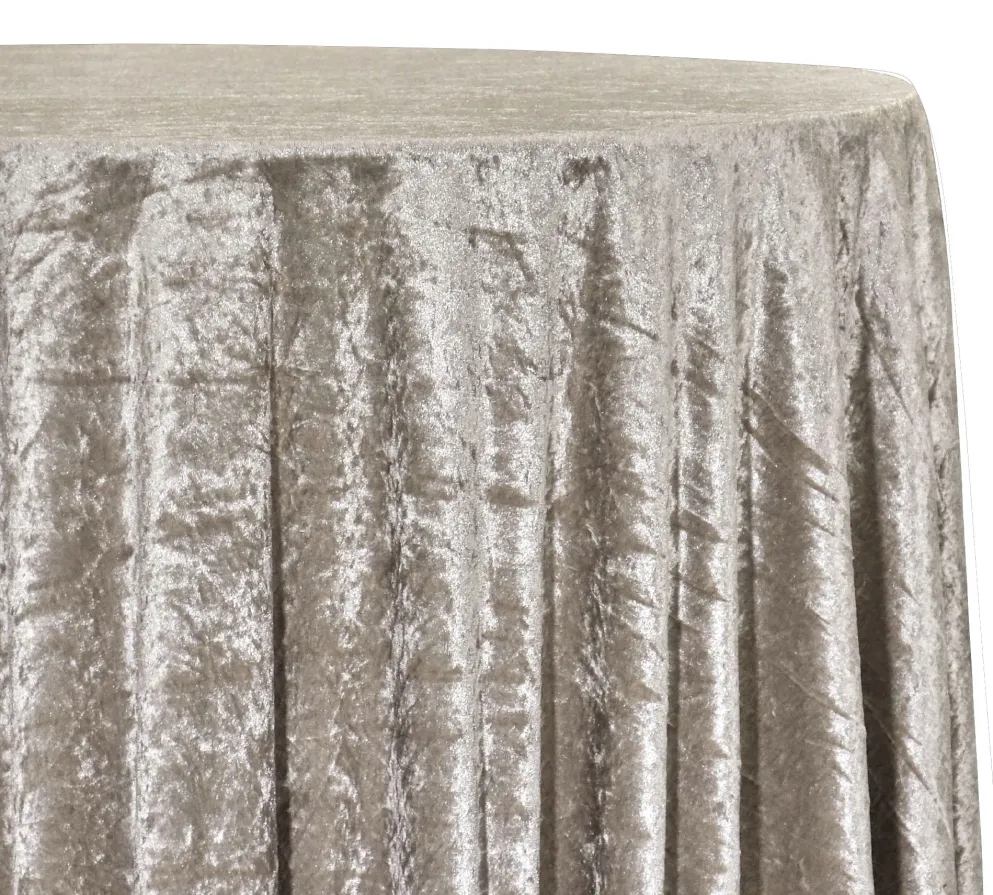 Panne (Crush) Velvet Table Linen in Bone