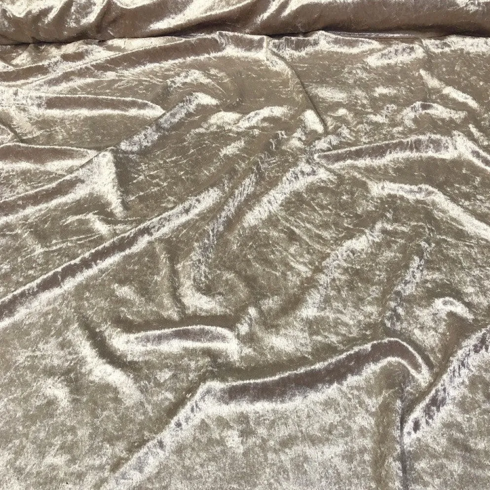 Panne (Crush) Velvet Table Linen in Bone
