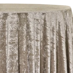 Panne (Crush) Velvet Table Linen in Taupe