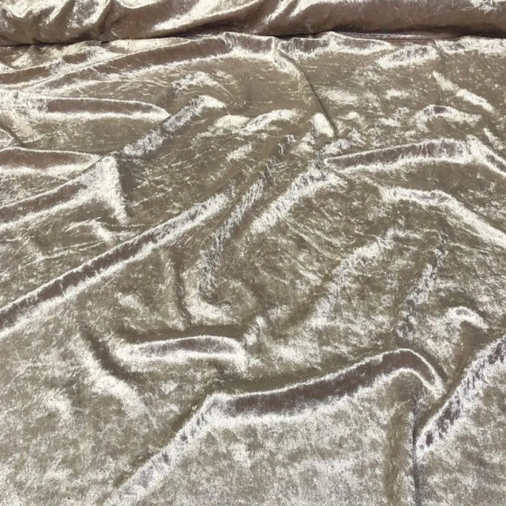 Panne (Crush) Velvet Table Linen in Taupe