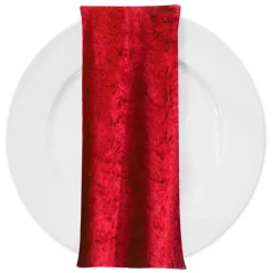Panne (Crush) Velvet Table Napkin in Red