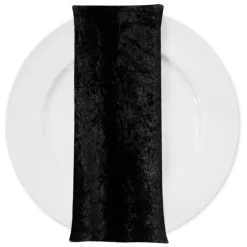 Panne (Crush) Velvet Table Napkin in Black