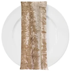 Panne (Crush) Velvet Table Napkin in Lt Gold
