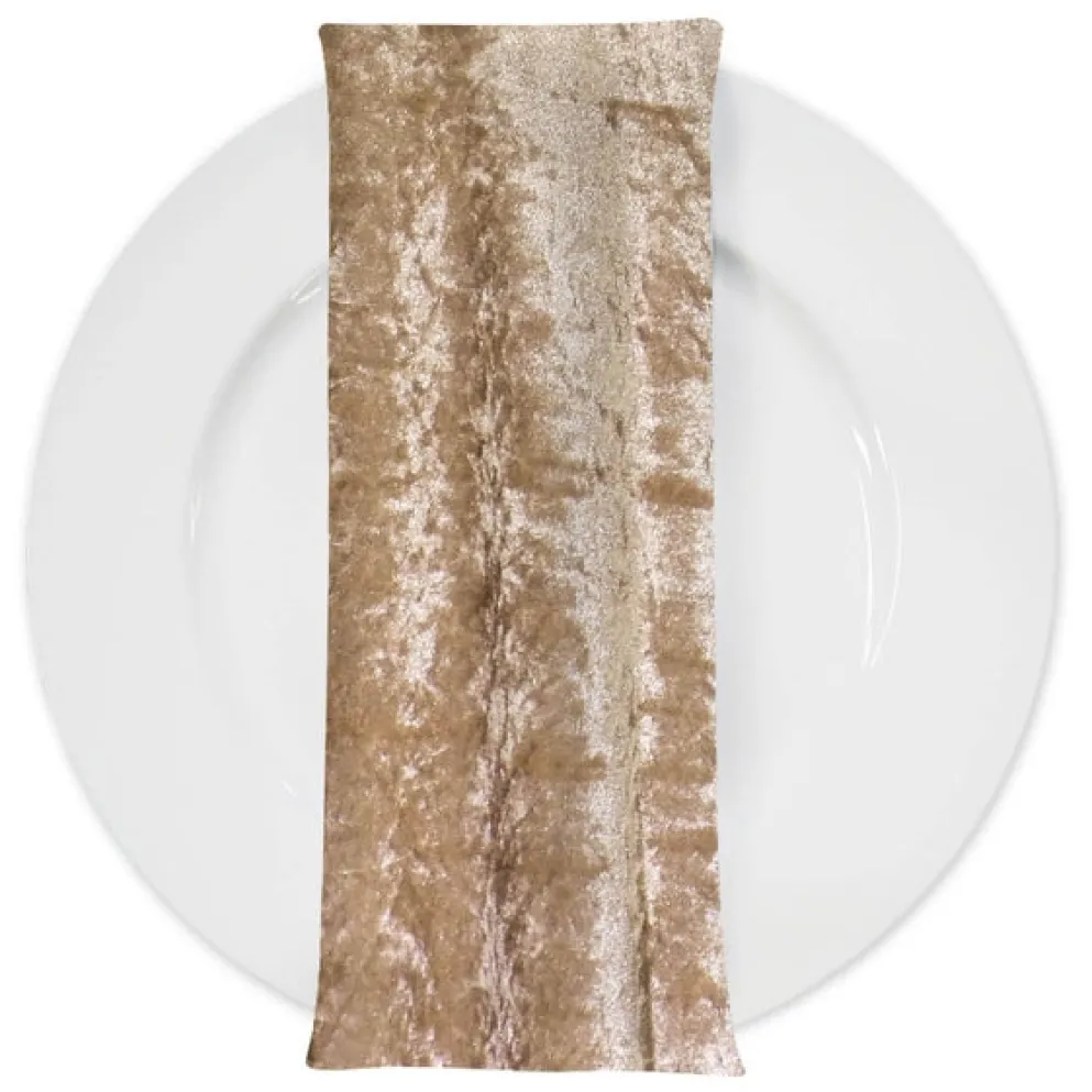 Panne (Crush) Velvet Table Napkin in Lt Gold