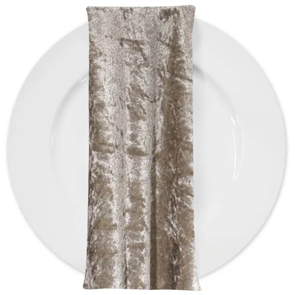 Panne (Crush) Velvet Table Napkin in Taupe