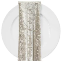 Panne (Crush) Velvet Table Napkin in Ivory