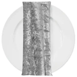 Panne (Crush) Velvet Table Napkin in Silver
