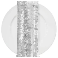 Panne (Crush) Velvet Table Napkin in White