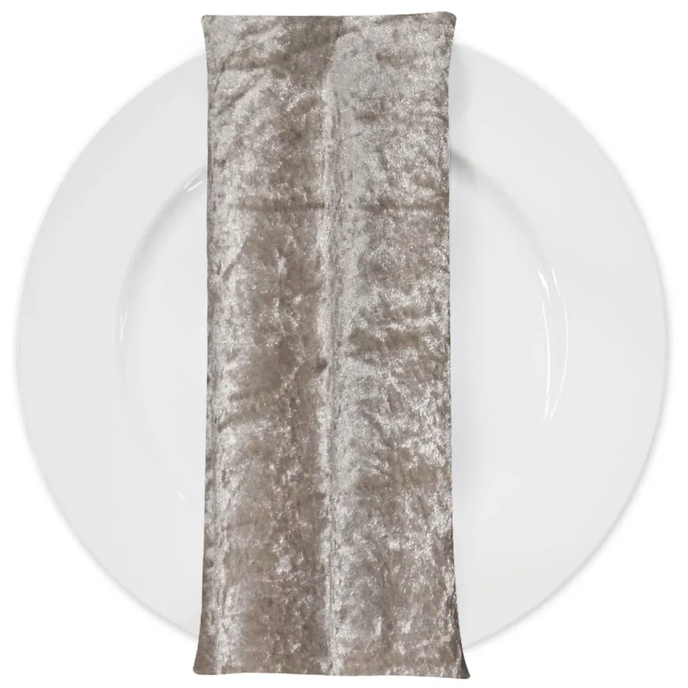 Panne (Crush) Velvet Table Napkin in Bone