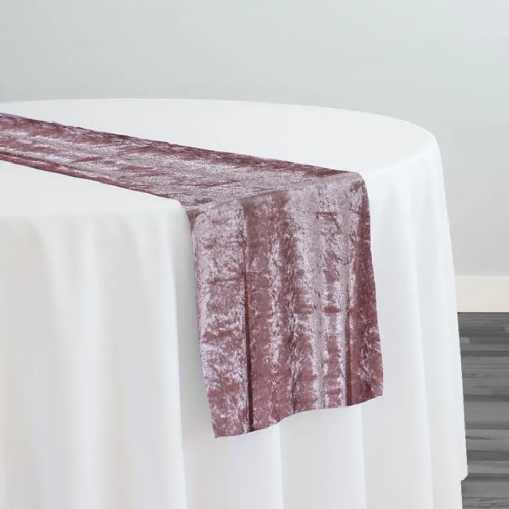 Panne (Crush) Velvet Table Runner in Pink