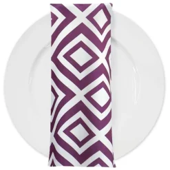 Paragon Print (Lamour) Table Napkin in Plum