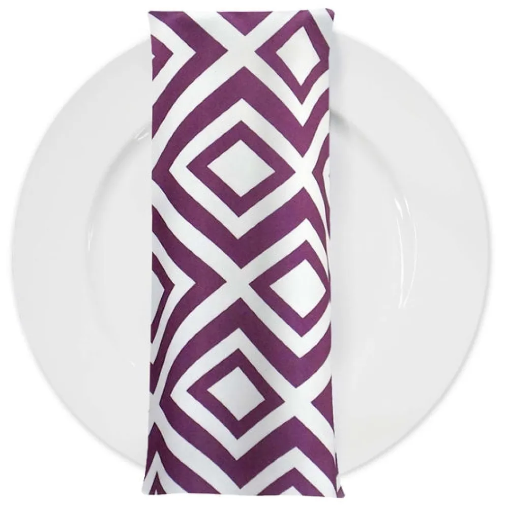 Paragon Print (Lamour) Table Napkin in Plum