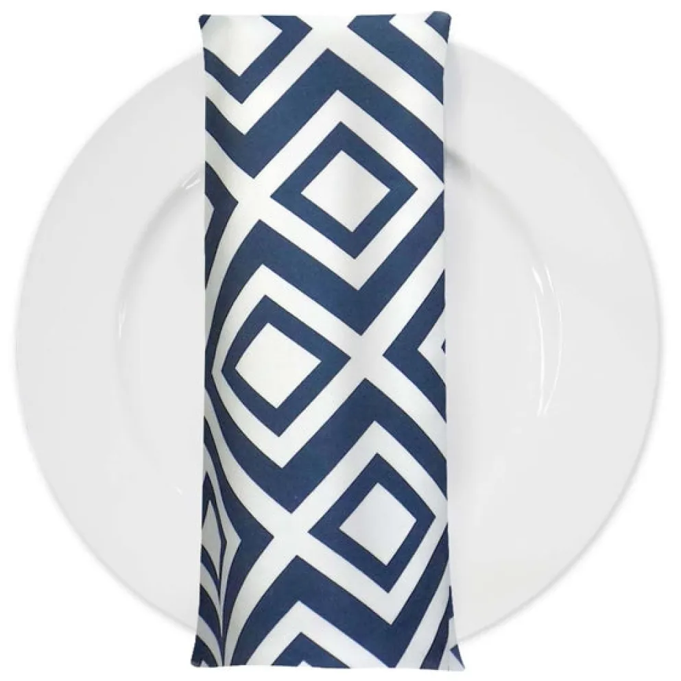Paragon Print (Lamour) Table Napkin in Navy