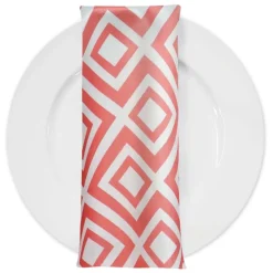 Paragon Print (Lamour) Table Napkin in Coral