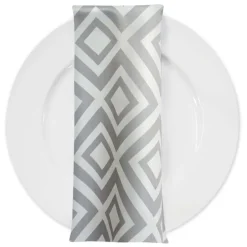 Paragon Print (Lamour) Table Napkin in Silver