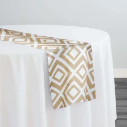 Paragon Print (Lamour) Table Runner in Taupe