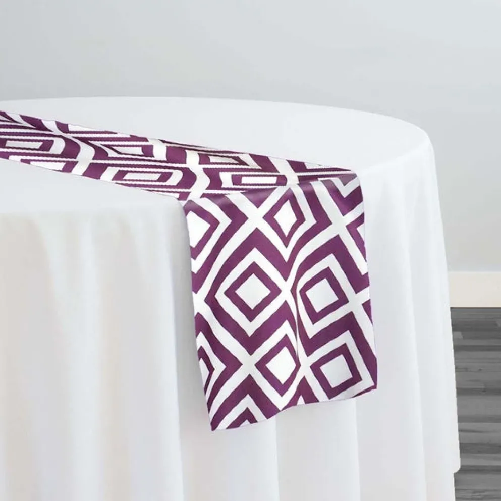 Paragon Print (Lamour) Table Runner in Plum
