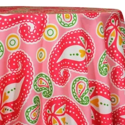 Pastel Paisley (Poly Print) Table Linen in Pink