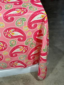 Pastel Paisley (Poly Print) Table Linen in Pink