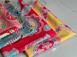 Pastel Paisley (Poly Print) Table Linen in Pink