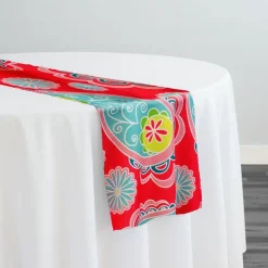 Pastel Paisley (Poly Print) Table Runner in Fuchsia