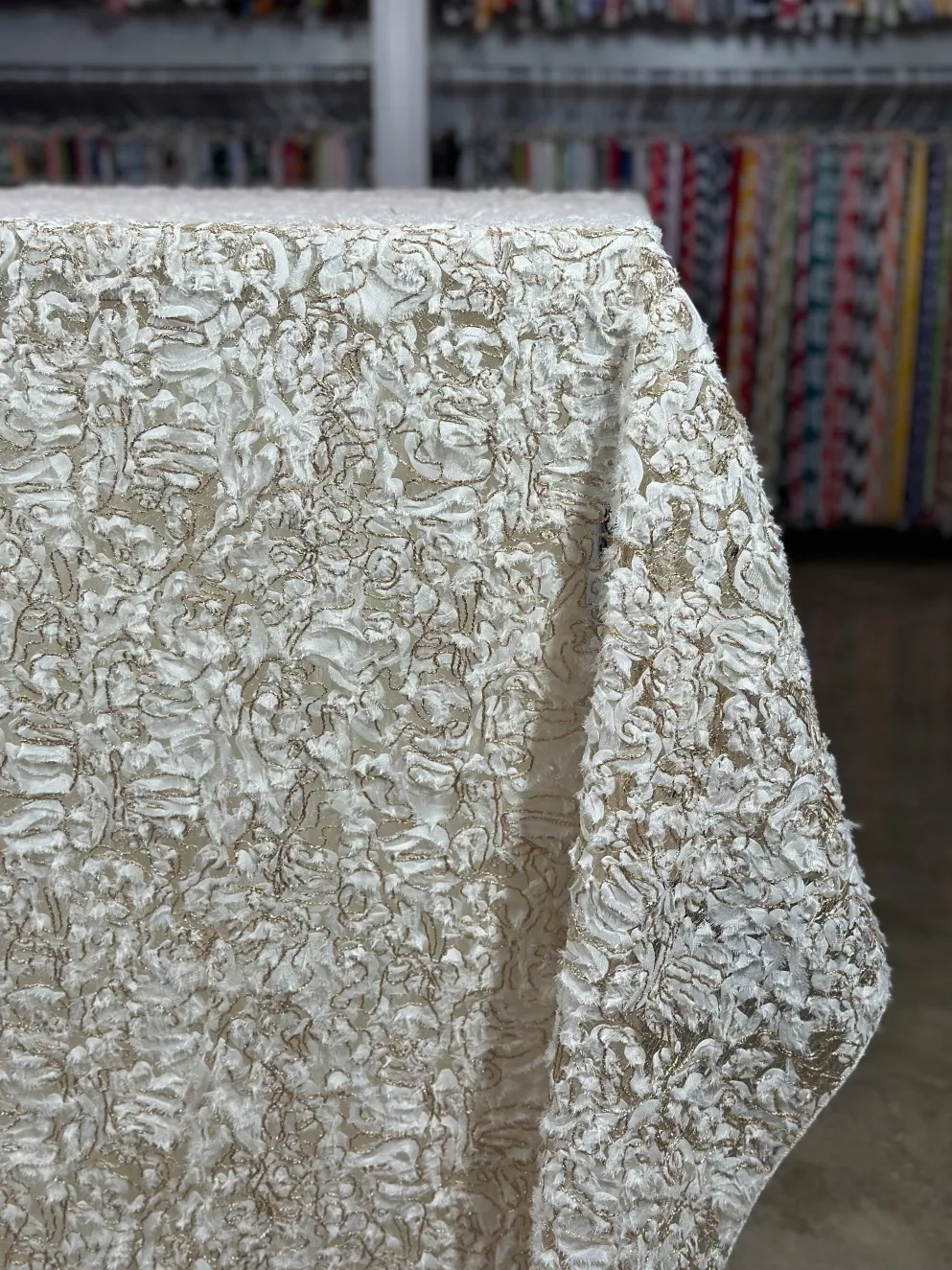 Patina Sheer Table Linen in Ivory