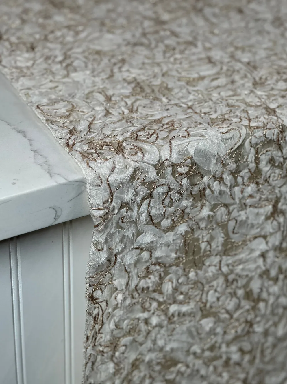 Patina Sheer Table Linen in Ivory