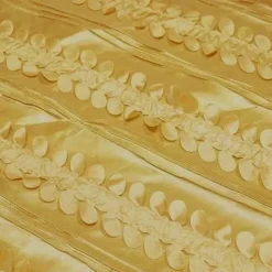 1pc - Diagonal Taffeta Table Linen 120" Round - Gold