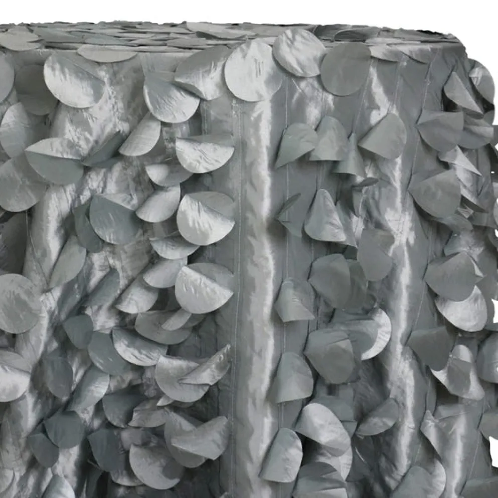 1pc - Funzie (Circle Hanging) Taffeta Table Linen 132" Round - Silver