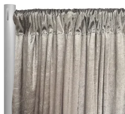 1pc - Lush Velvet Drapery Panel in Taupe (18' Tall x 58" Wide)