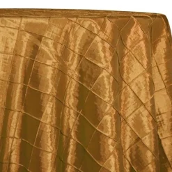 1pc - 2" Pintuck Taffeta Table Linens 120" Round - Gold